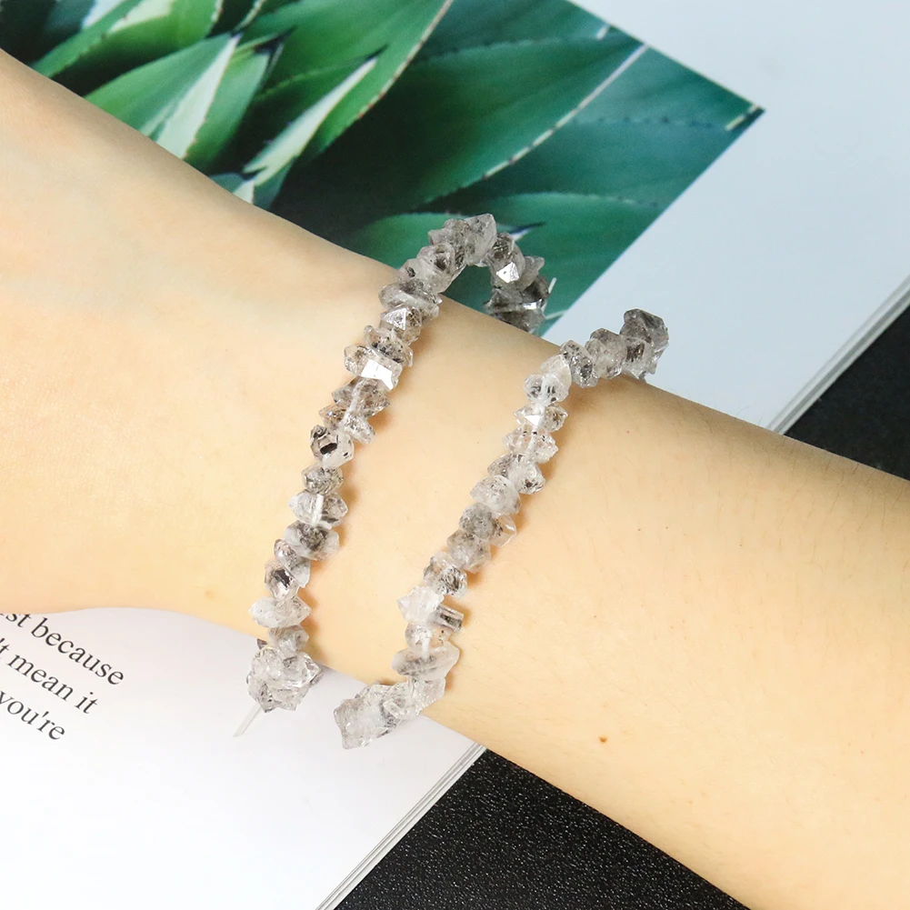 Raw Natural Herkimer Quartz Crystal Beads Bracelets Aumlets Healing Yoga Enery Banquet Souvenirs Wicca