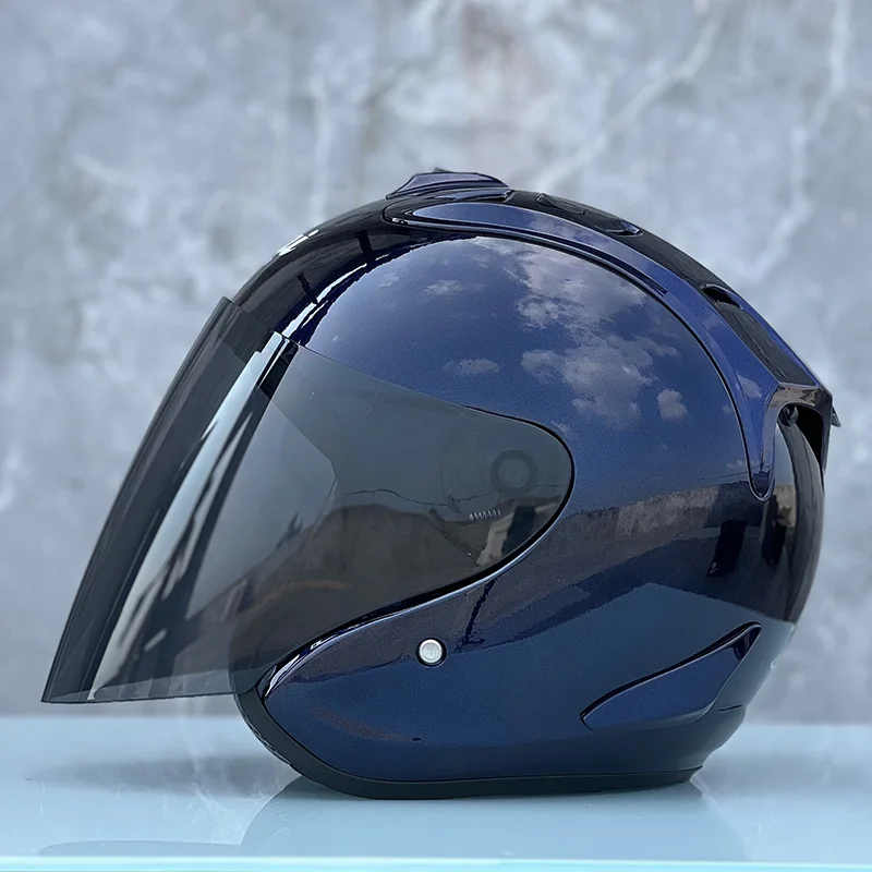 

Open Face Helmet SZ RAM 4 GLOSSY BLUE 3/4 Helmet Off Road Racing Motocross Motorcycle Helmet