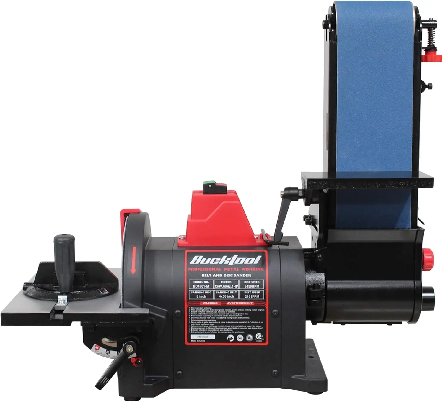 

Pro Bench Belt Sander for Metal Working, 4 x 36 in Belt and 8 in Disc Sander with Direct-drive Motor