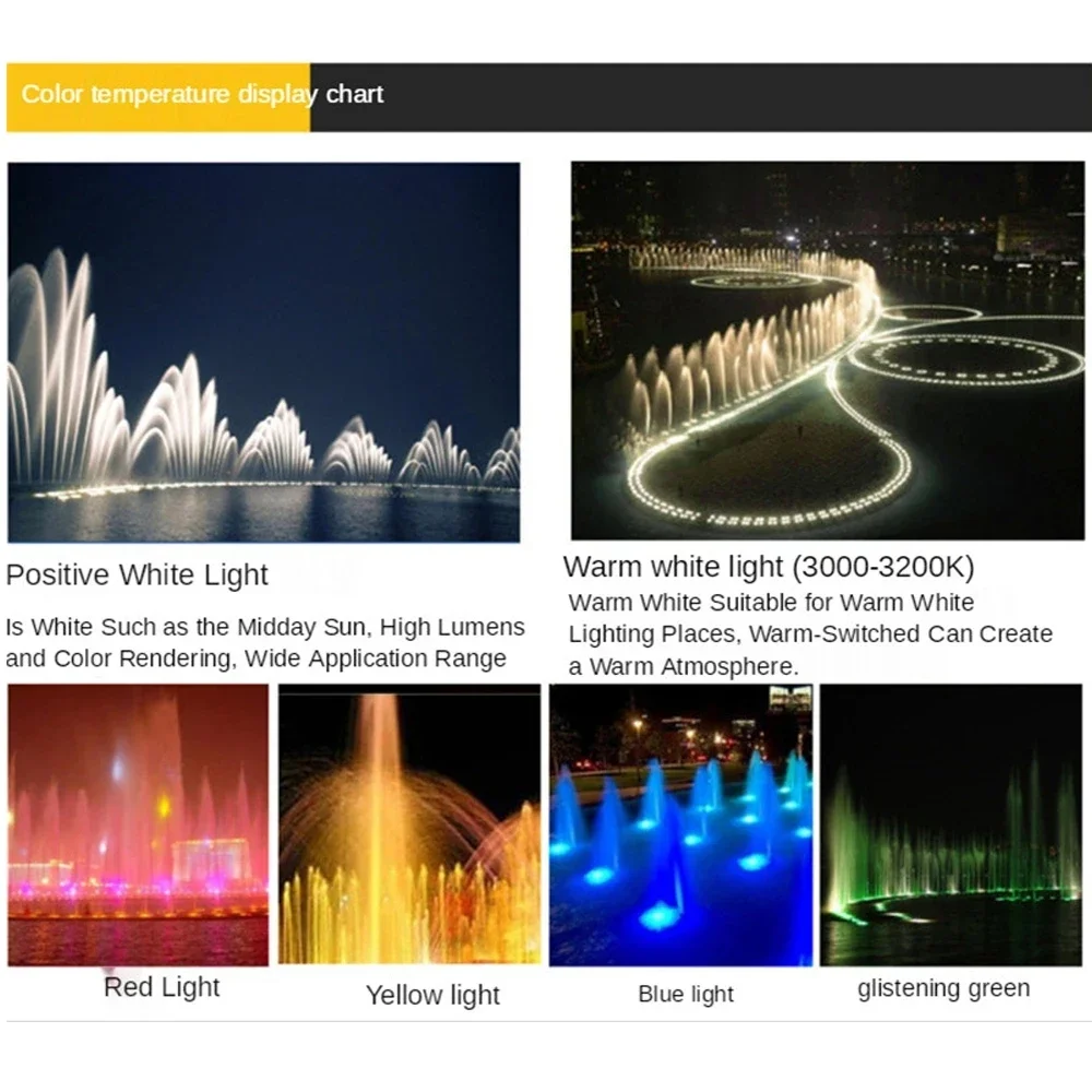 Subaquática RGB LED Fountain Light, IP68 Lâmpada impermeável, Luz de assoalho, Buried Hot Spring, 12W, 6W, 9W, AC 12V