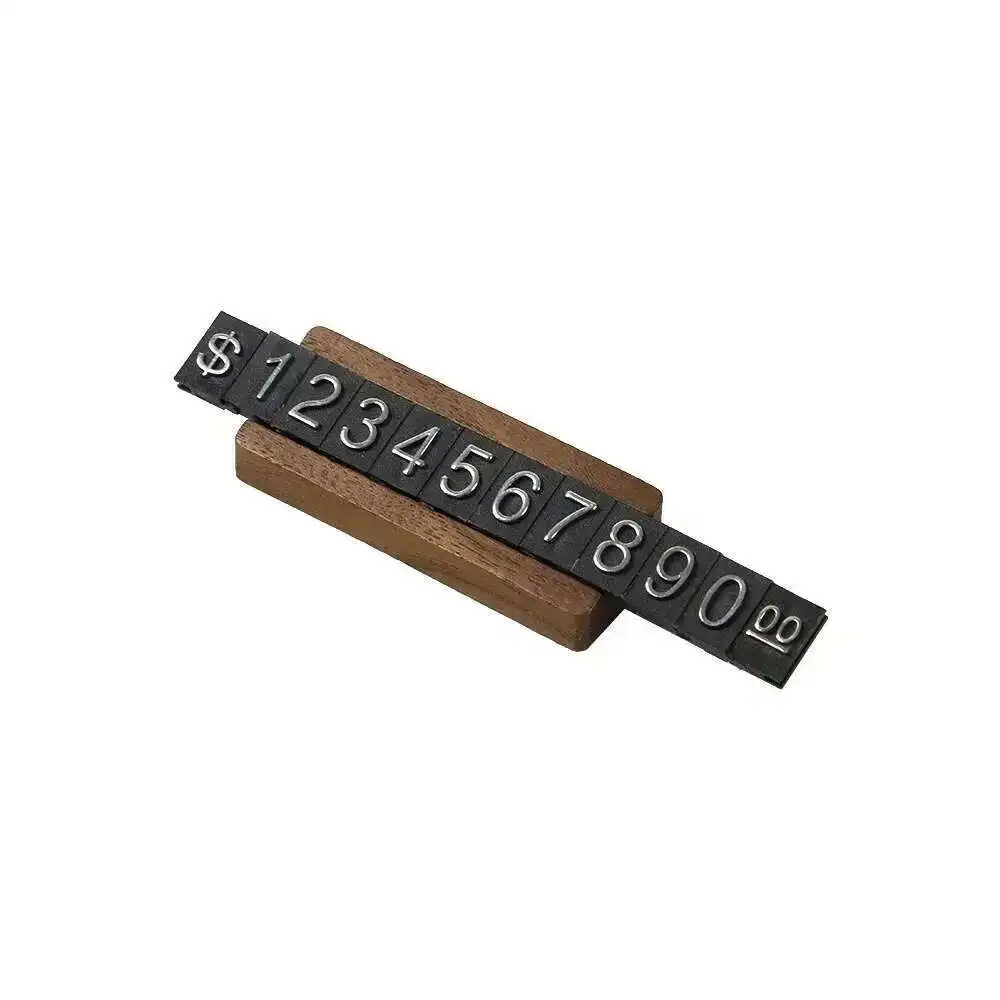 

5 Set Wooden Base Wood Basic Frame Adjustable Indicator Combined Letter Cube Pricing Price Tag
