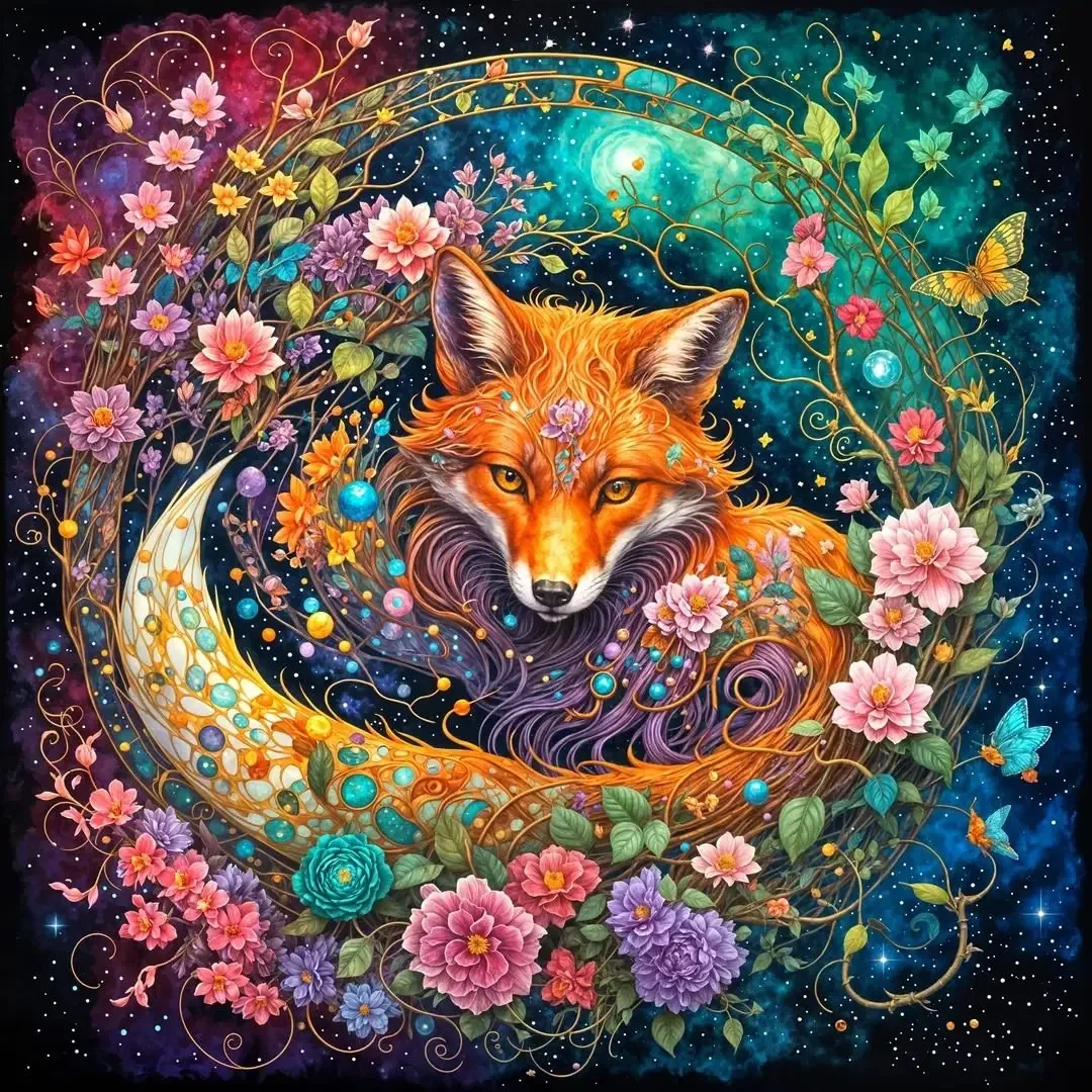 

Наборы для алмазной живописи с цветами и лисой, фото-арт, 5d Diy, полные дрели, мозаика, вышивка крестиком, домашний декор, подарок