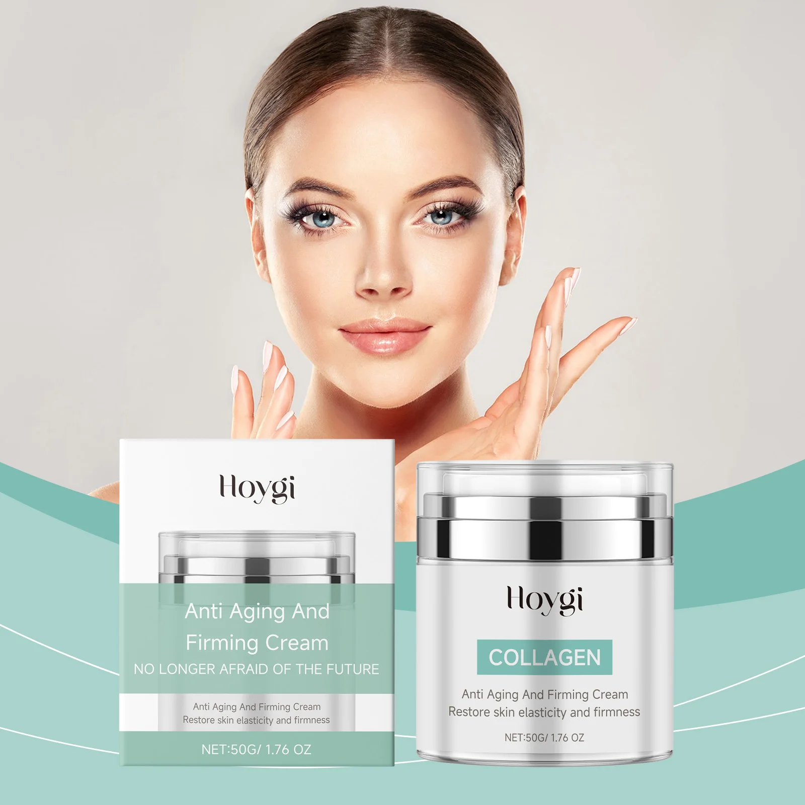 

Hoygi Collagen Facial Treatment Cream Moisturizing Even Skin Tone Tighten Skin Glow Young Vitality Cream