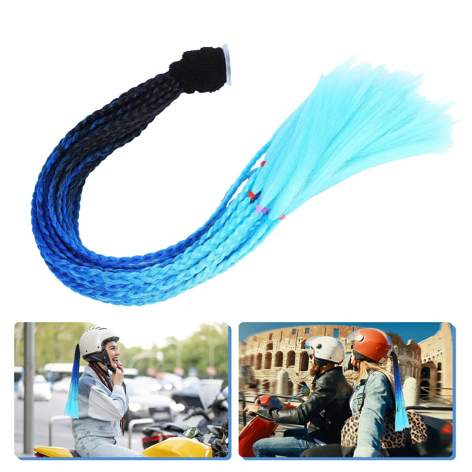 

Gradient Color Ponytail Unique Woven Braid Stylish Bike Motorcycle Decor Hair Adorn Durable Practical
