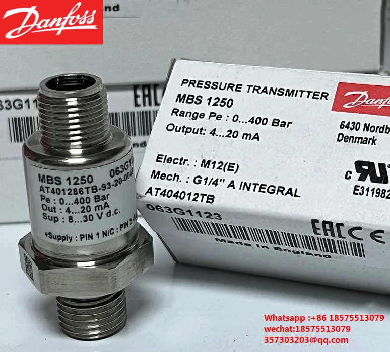 

For DANFOSS MBS1250 063G1496 063G1726 063G1435 063G1512 063G1293 063G1991 Pressure Transmitter 1 PIECE