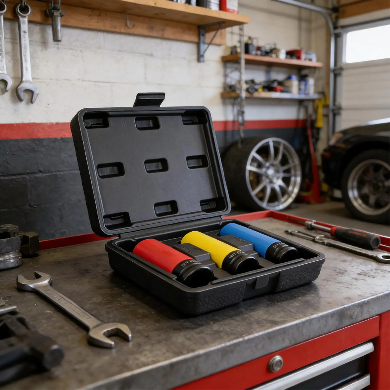 Wheel Socket Set 1/2in Anti-Scratch Protective Wheel Lug Nut Socket Set For Garage Driveway Workshop Automotive Service Center