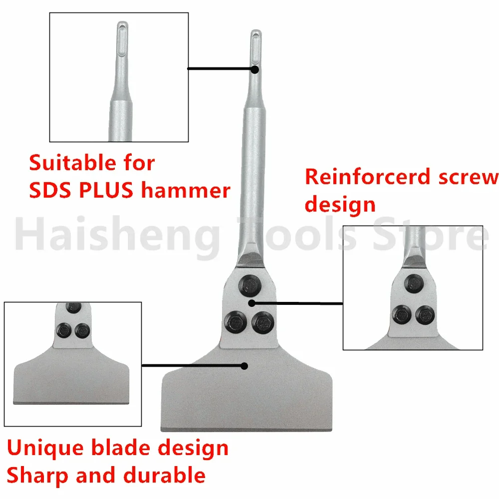 SDS Plus-Grattoir de Sol Électrique, Marteau de Resubdivision, Lame, Ciseau de Mise à Niveau, Pelle pour Carrelage, Brique, Béton, Outils