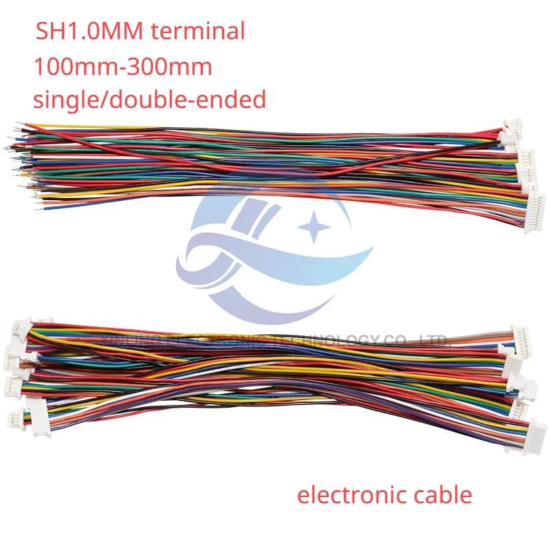 

10pcs/lot SH1.0MM terminal cable 2P-12P 100mm-300mm single/double-ended 1571-28awg electronic cable