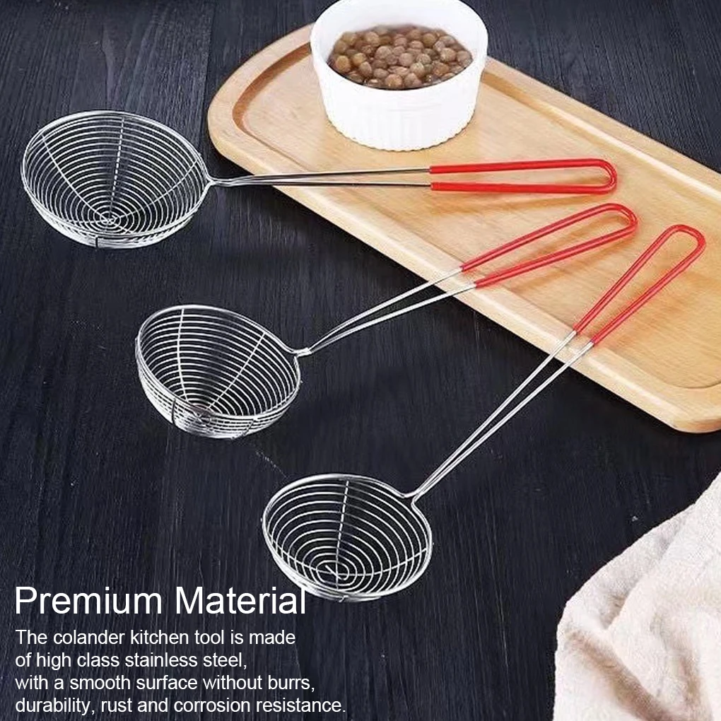 Stainless Steel Wire Sieve Kitchen Fine Mesh Colander Spider Strainer Pastry Baking Tools Draining Filter Skimmer