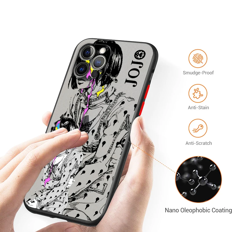 Jojo Bizarre Adventure Comic Frosted Translucent For Apple iPhone 16 15 14 13 12 11 XS XR X Pro Max Plus Mini Soft Phone Case