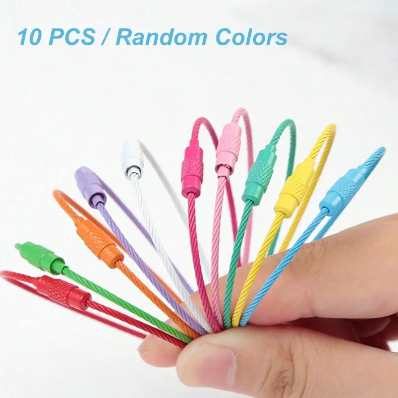 سلسلة مفاتيح مجدولة من الفولاذ المقاوم للصدأ للسفر ، خاتم علامة الأمتعة ، علامة حقيبة الظهر ، 10 صليب