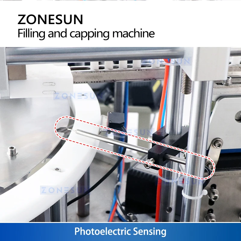 آلة تعبئة وتغطية الزجاجات في ZONESUN ، لحشو زجاجات الضغط ، قطعة واحدة ، إحكام غلق المكونات الداخلية ،