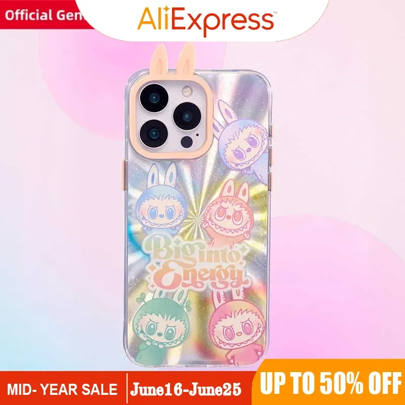 

New Genuine The Monsters Big Into Energy Series Labubu Mobile Phone Shell Labubu Fashion Trend Periphery Toy Customized Gift