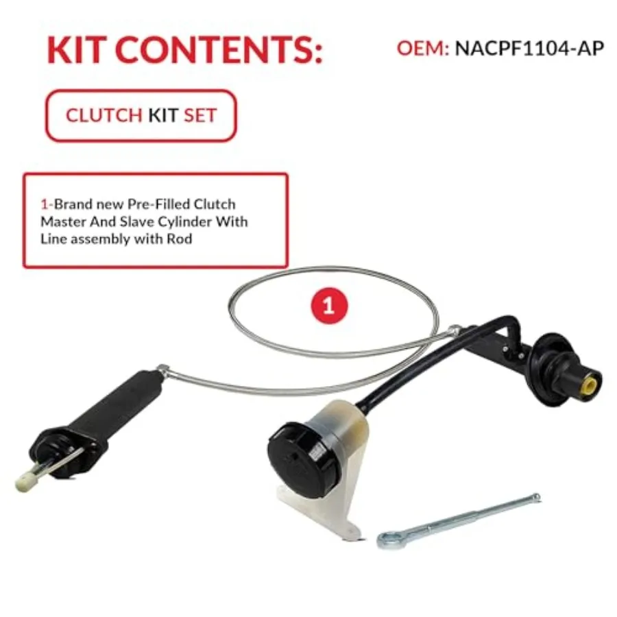 أسطوانة القابض الرئيسية والرقيق المملوءة مسبقًا مع مجموعة خط لتطبيقات الشاحنات الثقيلة بما في ذلك Ram 1500 2500 3500 Luj