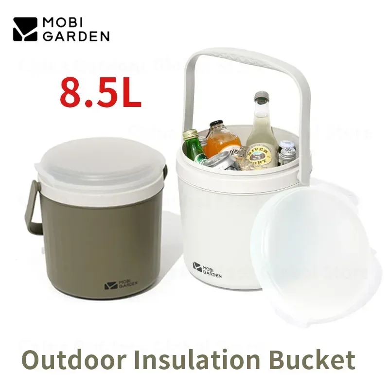 

MOBI GARDEN Camping Ice Box Thermal Cooler 8.5L Portable Outdoor Insulation Bucket Ultralight Large Capacity for Drinks Freezer