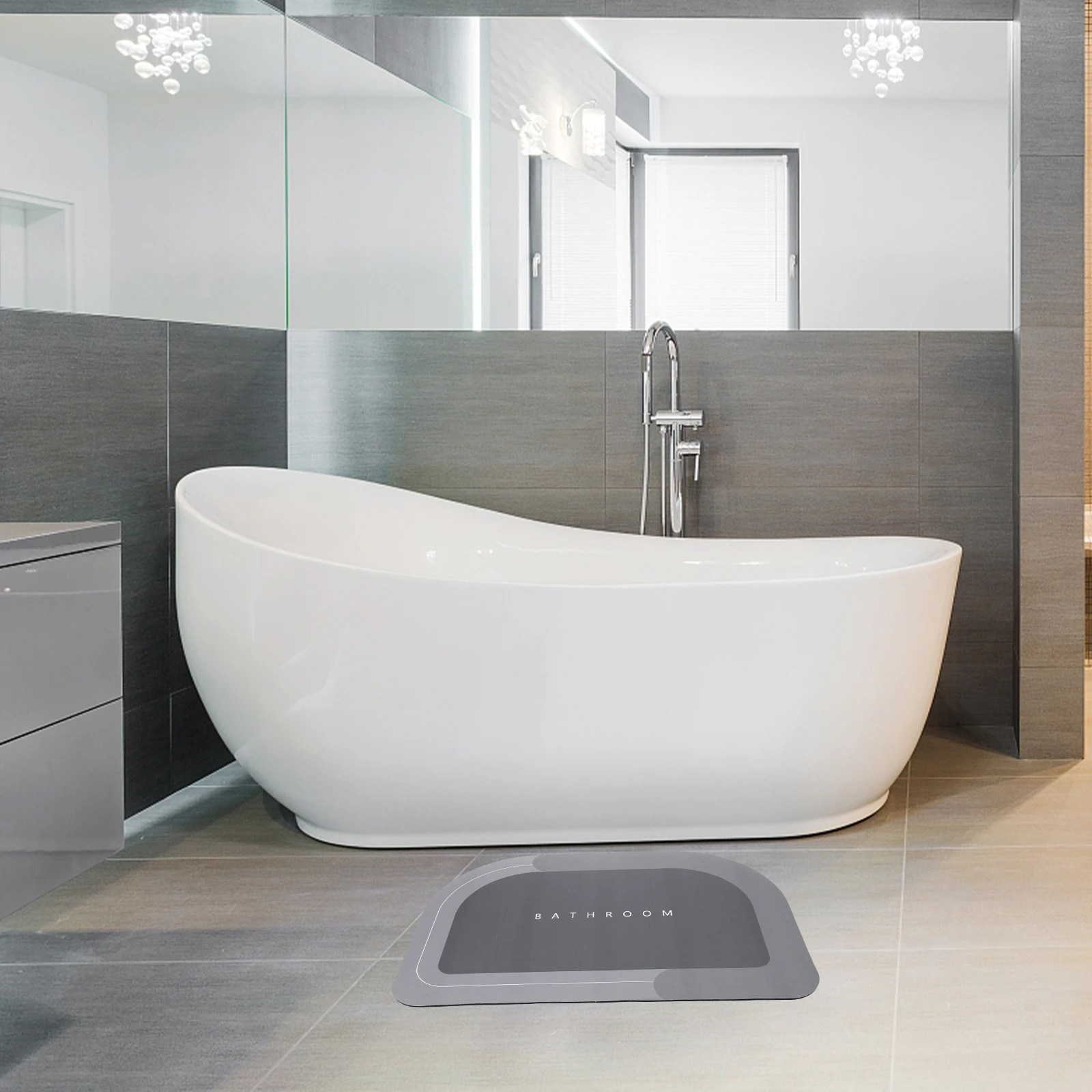 

Absorbent Bath Mats Non-slip Rubber Floor Decor Bathroom Nonslip Pad Water-resistant Useful Mat Easy Clean Reusable