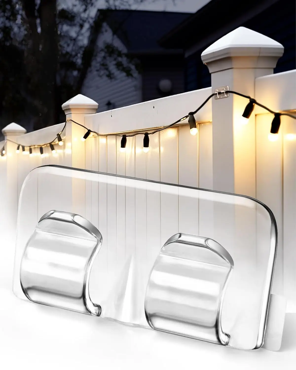

Hooks for Outdoor String Light Clip: 26Pcs Heavy Duty Light Hook with Adhesive Strip, Cord Holder for Hanging Christmas Lighting