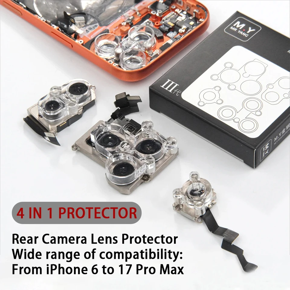 YCS Protector de Tapa Magnética de 4 en 1 para Cámara Trasera para iPhone 17 16 15 14 13 12 11 X XR XS Max 7 8 6 6S