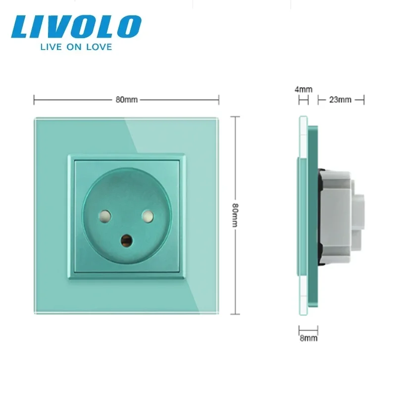 

Стандартная израильская розетка Livolo EU, панель из белого хрустального стекла, настенная розетка переменного тока 100–250 В, 16 А, VL-C7C1IL-11