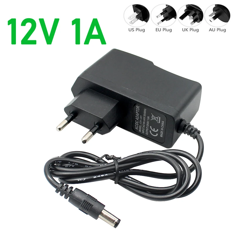 12V 1A Power Supply AC 100-240V Power Adapter Wall Charger DC 5.5mm x 2.1mm EU/AU/UK/US Plug For XIAOMI MI Router 3