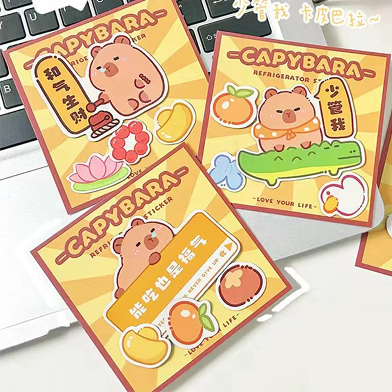 2024 Anime Capybara Fridge Magnets Tourist Souvenir Cartoon Resin Magnetic Refrigerator Sticker Home Decoration Gifts