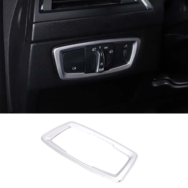 

For BMW X1/X2/1 Series F20 F21 F47 F48 Car Headlight Switch Decorative Frame Sticker ABS Carbon Fiber Interior Accessories