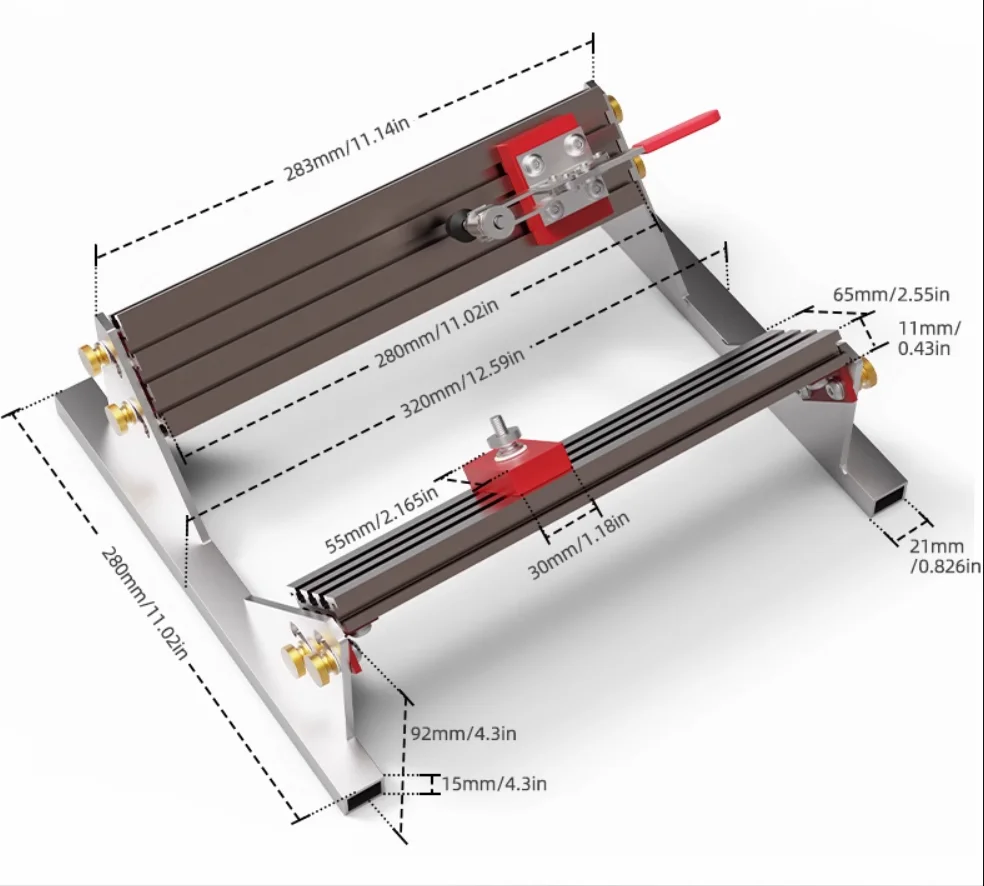 Adjustable Drawer Slide Spline Jig with 4 Flip Stops for Milling Table Saw Machines