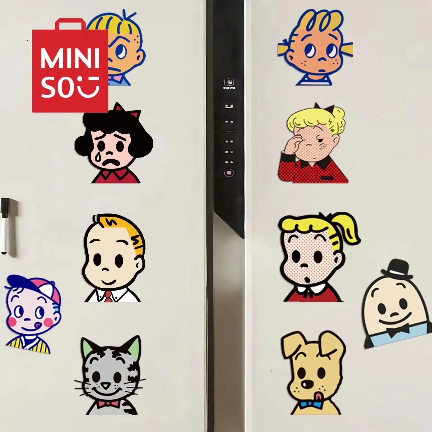 Harada Osamu Cartoon Magnetic Refrigerator Sticker Kawaii Home Wall Decoration Anime Character Fashion Girl Toys INS Gift