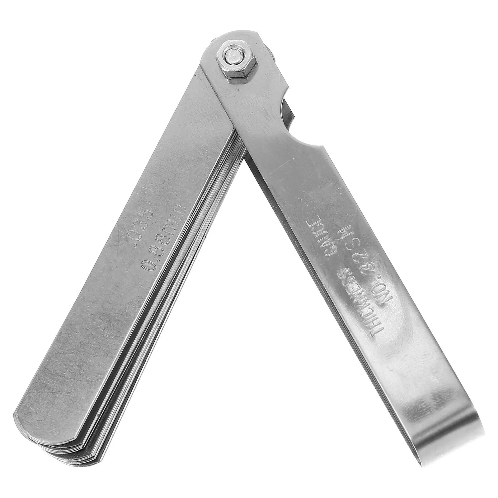 

1 Set Stainless Steel Feeler Gauge 32-Blade Metric Imperial Dual Scale Foldable Thickness Gauge Tool For Gap Measuring Guitar