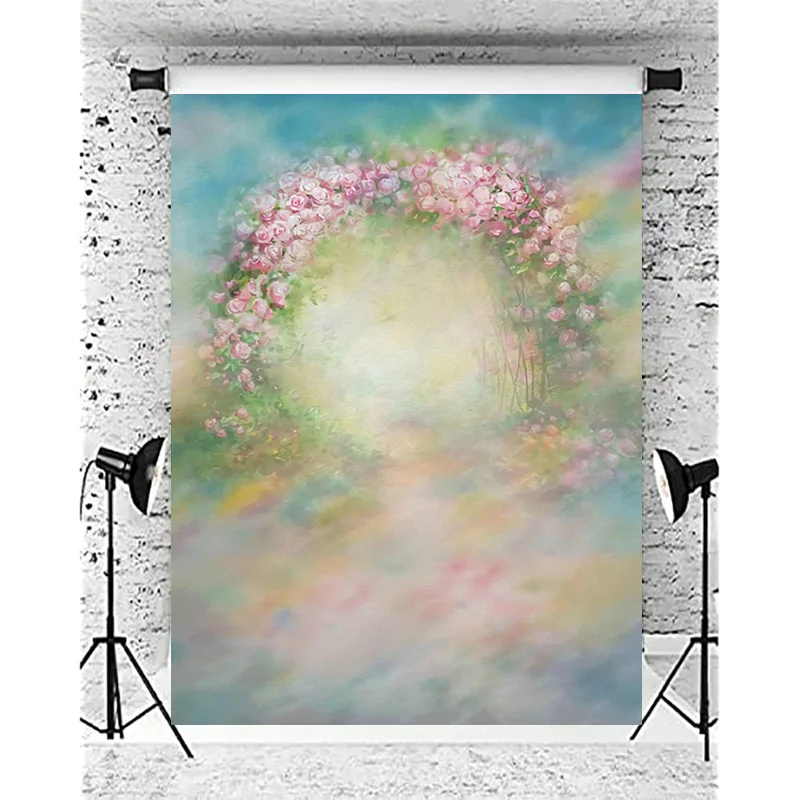 

SHENGYONGBAO Art Fabric Abstract Vintage Portrait Photography Backdrops Pops Family Hand Painted Photo Studio Background DK-38