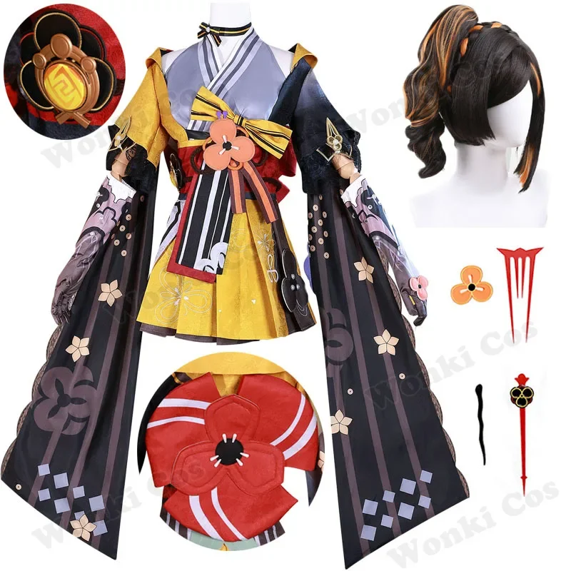 

Chiori Cosplay Costume Game Impact Inazuma Cosplay Wig for Women Kimono Suits Party Costumes Outfits