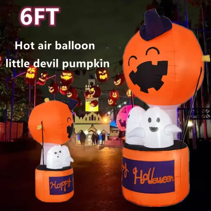 Inflatable Halloween Ghost Pumpkin Model Scary Ghost Pumpkin Inflatable Model Giant Outdoor Ghost Pumpkin Hot Air Balloon Model