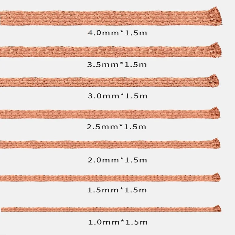 Mecánico R350 1,0/1,5/2,0/2,5/3,0/3,5/4,0mm de ancho, 1,5 m de longitud, desoldador, trenza, removedor de soldadura de cobre puro, cable de mecha