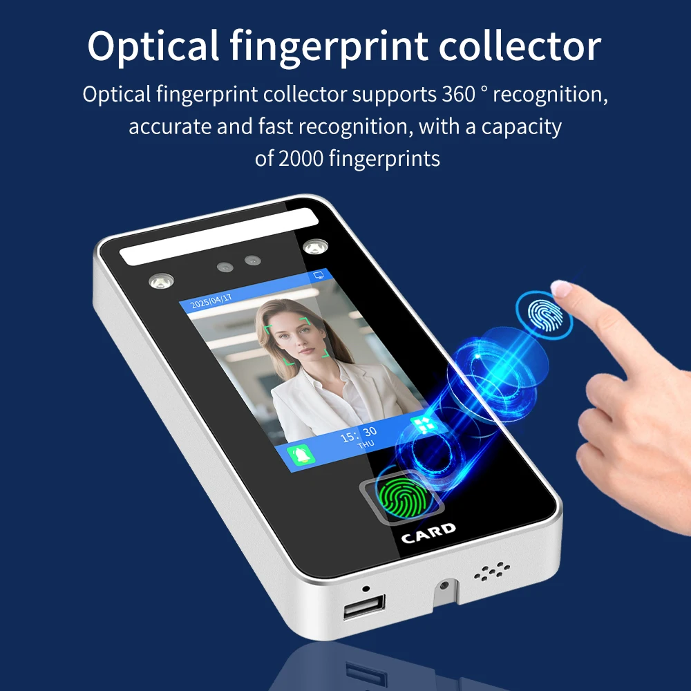 S1000 Machine de contrôle d'accès de présence de reconnaissance faciale dynamique à montage mural 1000 visage pour la Protection de sécurité Wiegand26