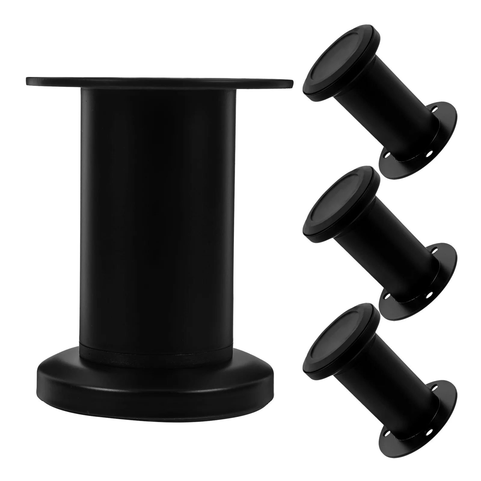 

4pcs Adjustable Support Legs 8-12CM Black Bed Frame Replacement Parts Furniture Risers Steel Feet Durable Multi-functional