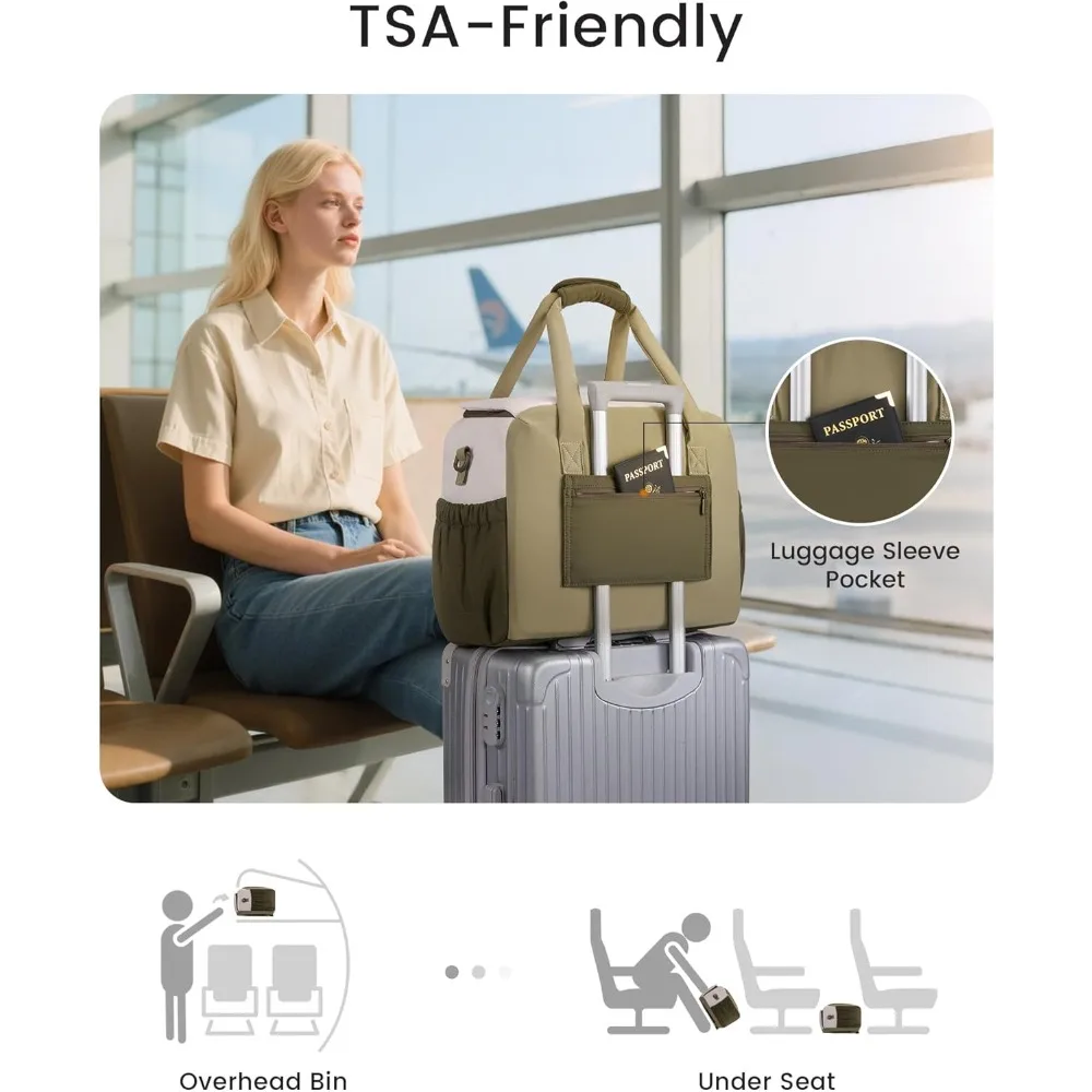 حقيبة دفل نسائية مقاومة للماء للسفر، حقيبة رياضية محمولة مع جيب مبلل، حقيبة عطلة نهاية الأسبوع بين عشية وضحاها للمغامرة #4