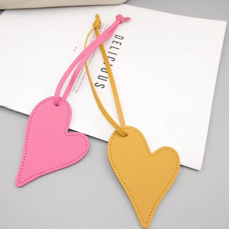 Hot PU Leather Chain Keychain Handmade Heart Key Ring For Women Girls Handbag Pendant Ornament Accessorie Jewelry Gifts