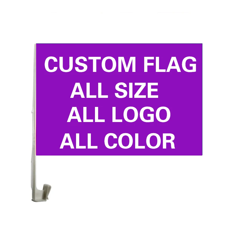 Eoodlove Customized 45X30cm Car Flag Polyester Fiber Any Pattern Window Hanging Mini Car Advertising Flag