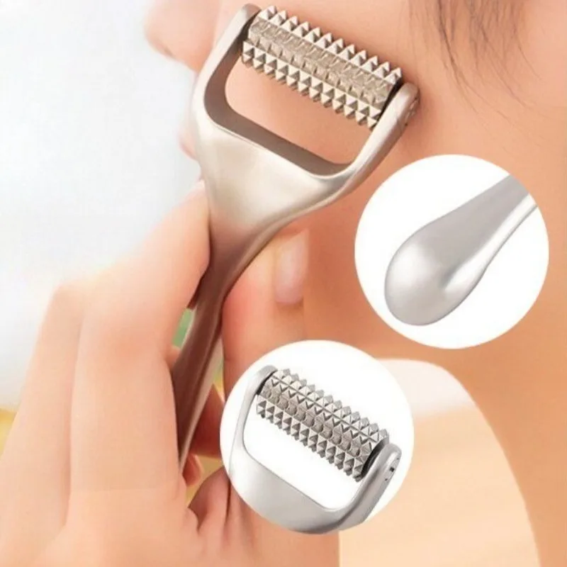 V Face Roller Massager Mini Metal Silent Facial Acupuncture Roller Meridian Massage Serum Infusion Skin Care Beauty Tools