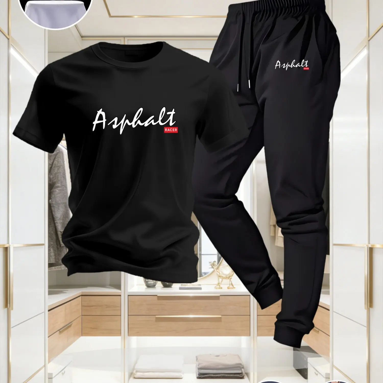 

【Casual Style Set】 Pure cotton short-sleeved bottom set in mixed colors. Simple prints enhance the eye-catching effect