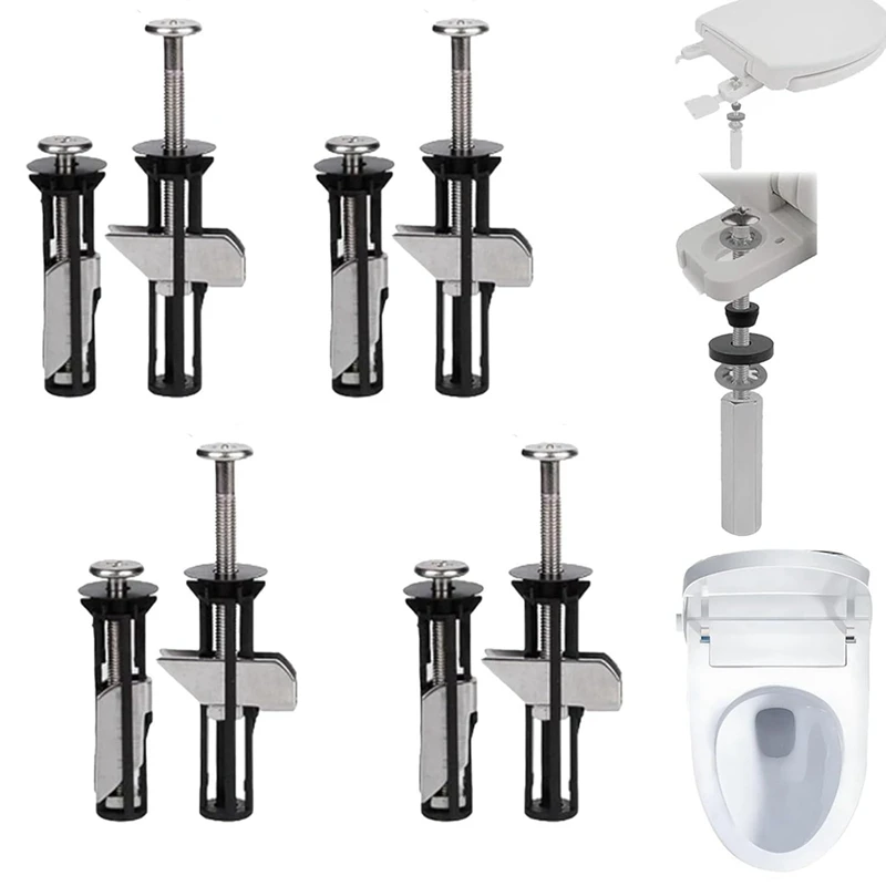 Toilet Seat Fastener Bolt Kit,Toilet Seat Locking Bolt,Universal Toilet Lid Seat Hinges Bolts Toilet Seat Fittings M5-50