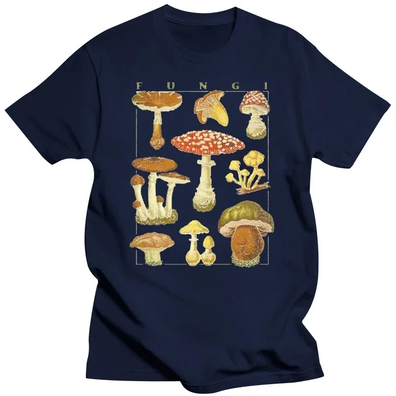 T-Shirt Funghi Fungus Botanical Garden Plant Print Art Fruit Flower Summer O-Neck Tops Hot Sale Men T Shirt Fashion Mushrooms