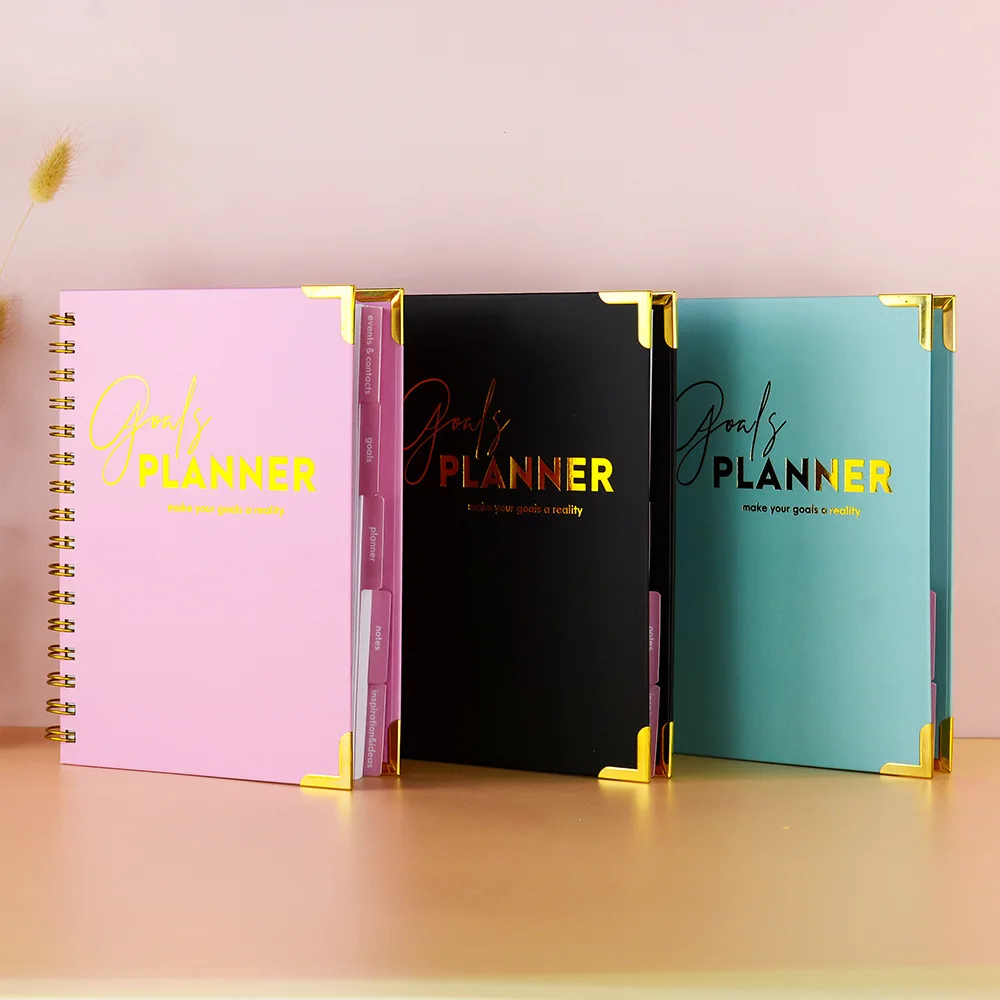 

2025 Goal Planner Coil Hardcover Notebook Daily Schedule Planner Journey Diary Memo Notebook Student Friend Gifts