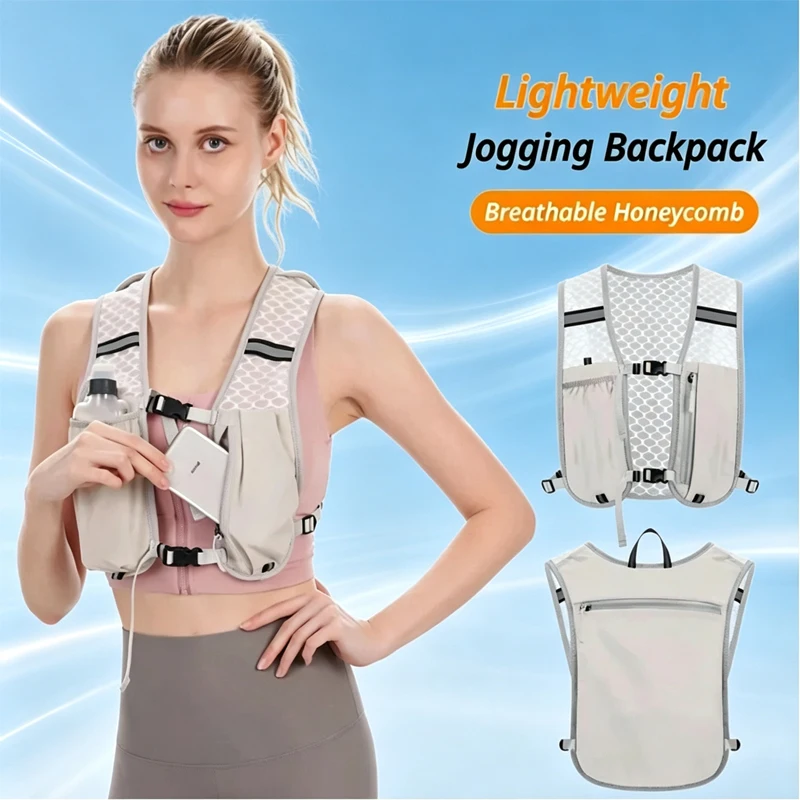 Biking/;' Running Storage Vest Backpack Lightweight Running Vest Reflective Hydration Water Chest Pack Phone Storage Pocket 2027
