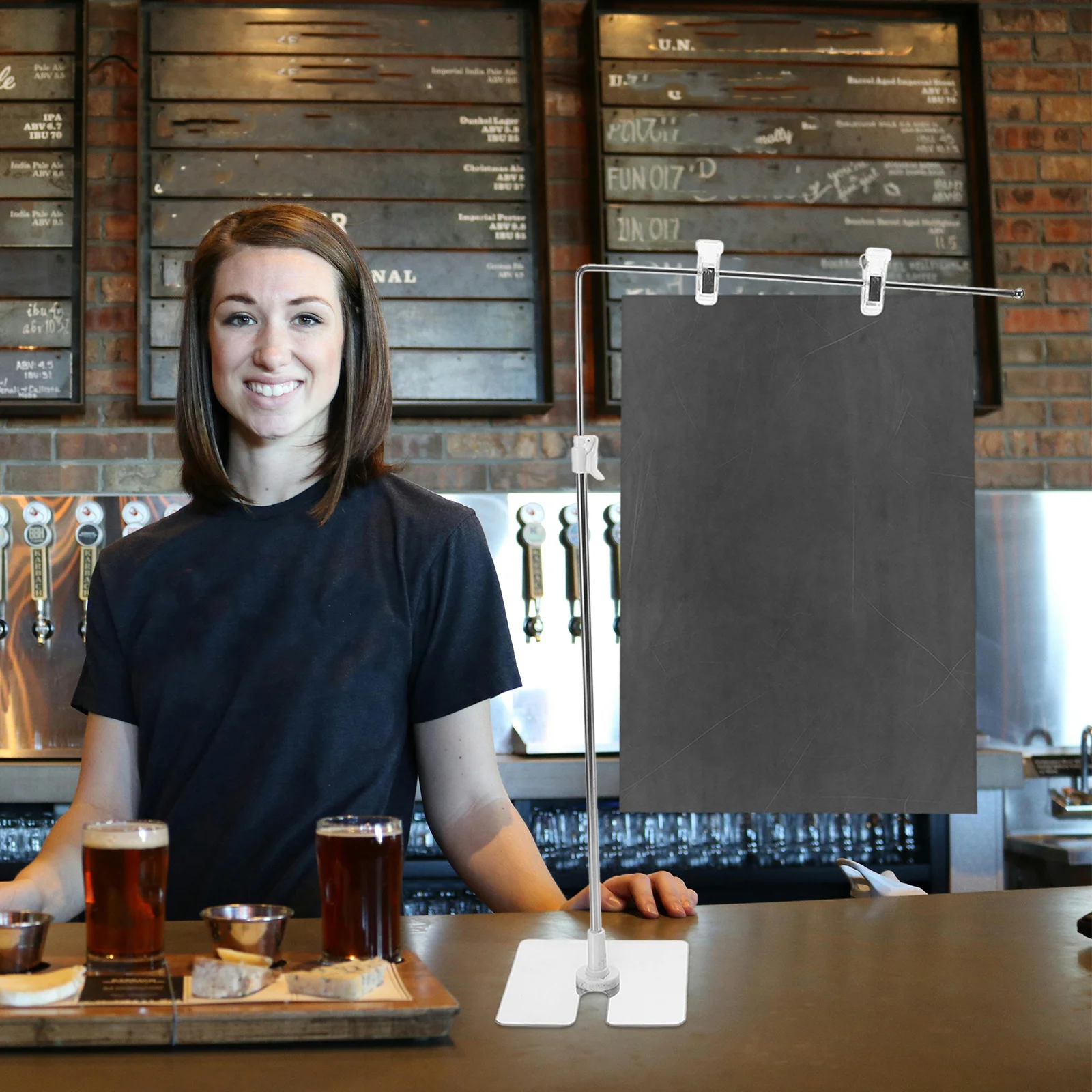 Poster Stand Adjustable Metal Desktop Display Stand For Advertising Banner Holder Supermarket Pop Sign Bracket Store Board