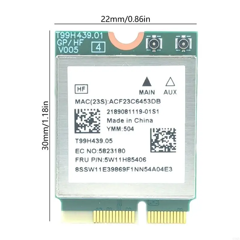 C90F 절단 가장자리 MT7927 WiFi7 무선 어댑터 NGFFS M.2 인터페이스 320MHz 대역폭 6GHz 채널 8774MBPS 금속 본체