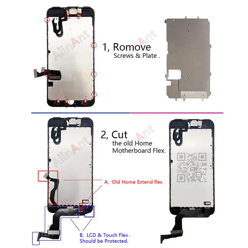 Home Flex For iPhone 7 8 6 6s Plus 5s SE 2020 2 Return Back Home Button Flex Cable No Touch ID Phone Parts with sticekr