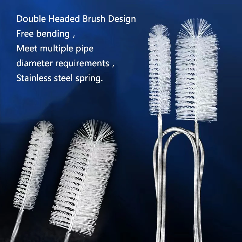 Aquarium Pipe Cleaning Brush Fish Tank Cleaner Tube Stainless Steel Water Filter Air Tube Flexible Double End Hose Accessories