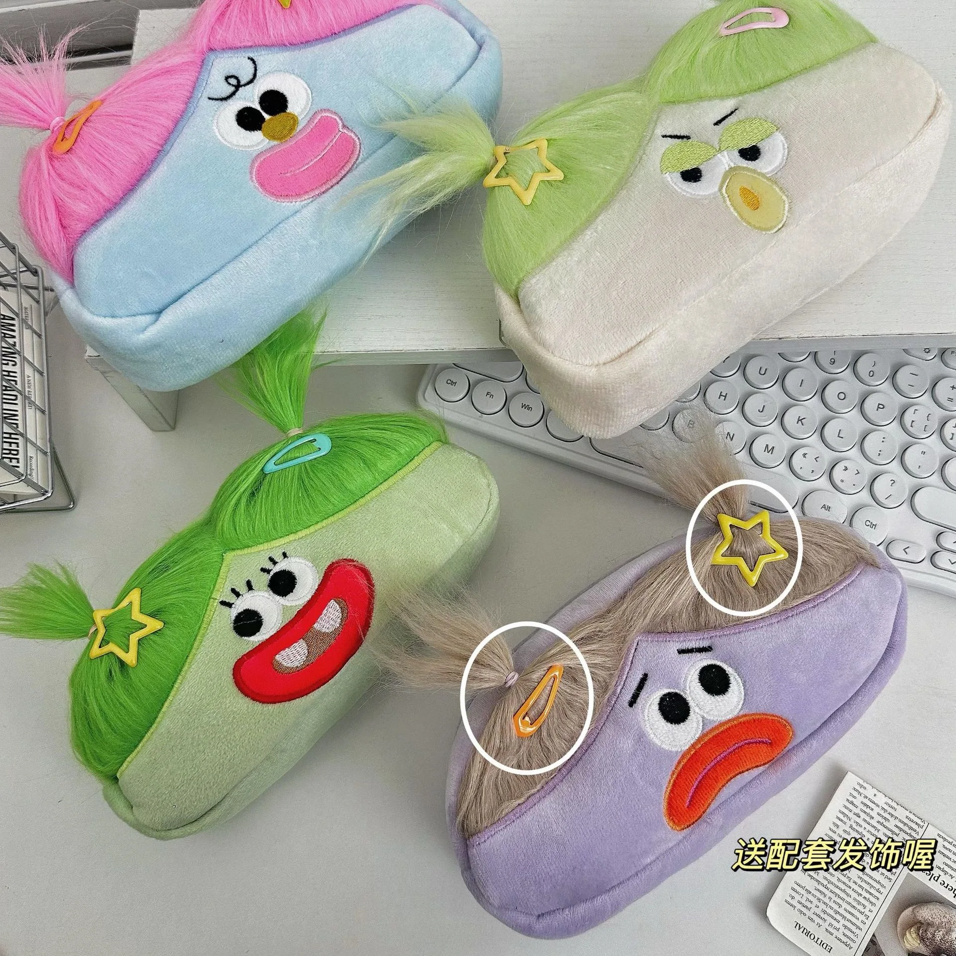 

Забавный хлопковый пенал для куклы INS, большая вместимость, сумка для хранения канцелярских принадлежностей для школьников младших и старших классов, коробка для канцелярских принадлежностей