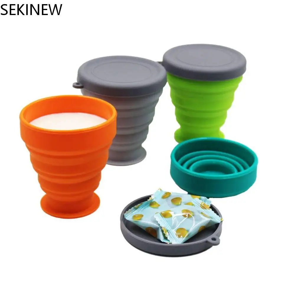 

Telescopic Collapsible Water Cups Storage Travel Mug with Lid Foldable Travel Mug Heat Resistant Portable Foldable Cup Camping